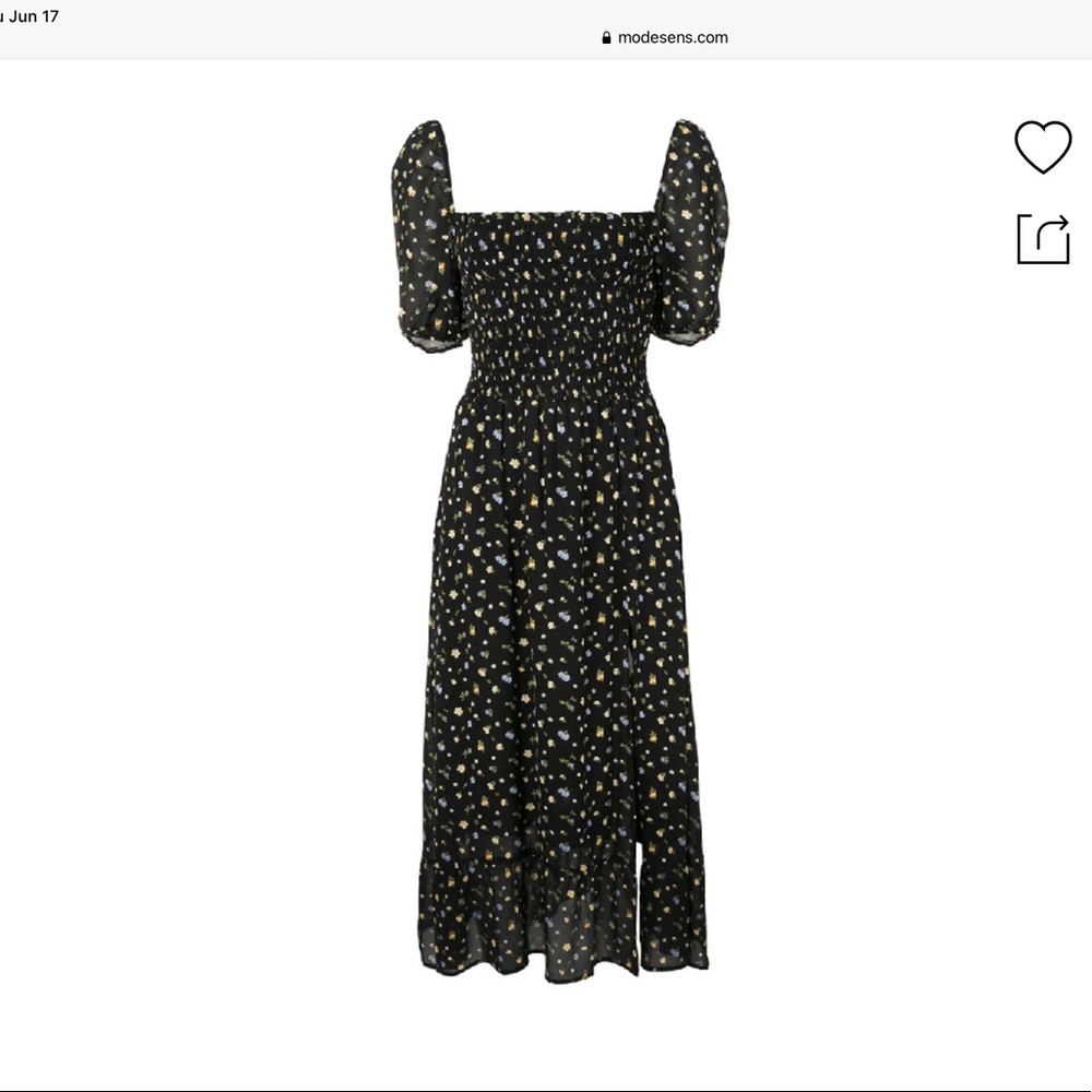 Reformation Midi dress in black floral